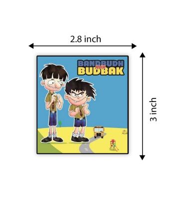 Cartoon Fridge Magnet for Kids  Gift and Decoration  Attractive Cartoon Theme Magnet for Indoor Decoration  Home & Kitchen Decor Stickers (Bandbudh or Budbak)